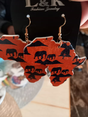Map of Africa earrings