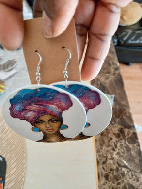 Elegant African Women printed earrings
